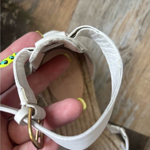 J.Crew Leather Gladiator Espadrille Platform Sandals White Size 7.5 - Picture 5 of 6